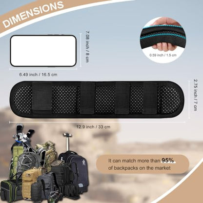 ZINZ 2-Pack Universal Shoulder Pad with Ultra Thick Cushion for Bag Luggage Bag Crossbody, Plus Long & Anti-Slip & Breathable,Black - color: Black