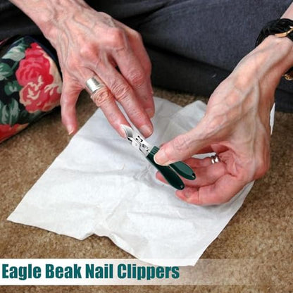Angled Nail Clippers Heavy Duty Portable Nail Trimmer | Stainless Steel Toenail Trimmer for Kids Adults Seniors Men Women Home Office School Travel Fingernails - color: Green
