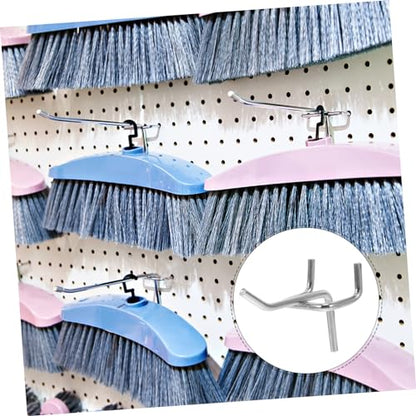 PRETYZOOM 50Pcs Heavy Duty Carbon Steel Pegboard Hooks Silver Pegboard Accessories for Garage and Workshop Organization for Tool Display and Storage
