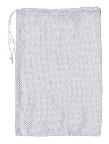 Champion Sports Mesh Equipment Bag – Heavy-Duty Nylon Drawstring Bag with Lock & ID Tag, Breathable Storage Sack for Balls, Swim Gear, Laundry & Toys, Multiple Sizes & Colors - color: White, size: 24" x 48"