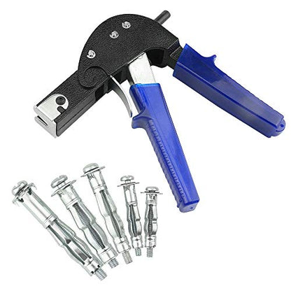 TOVOT 77PCS Wall Anchor Setting Tool Heavy Duty Hollow Wall Anchor Tool with 5 Sizes Molly Bolts Hollow Drive Wall Anchor Screw Kit (M4 M5 M6)