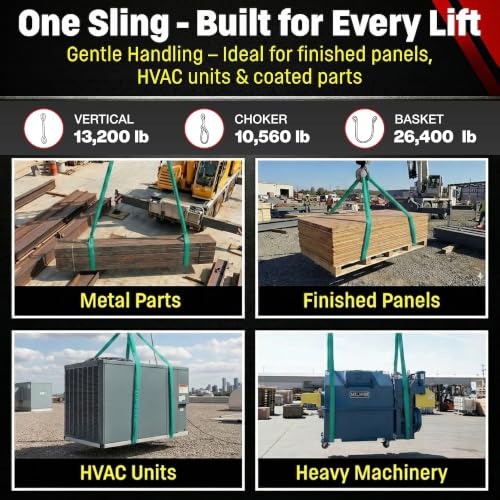 Chenango Supply VR2 10ft Green Endless Round Polyester Rigging Sling | USA Made, Double-Ply Cover, for Lifting & Material Handling, Capacity: 5,300 lb Vertical, 4,240 lb Choker, 10,600 lb Basket - size: 10 ft