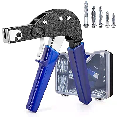 RZX Heavy Duty Wall Anchor Metal Setting Tool with 76pcsMolly Bolt Hollow Drive Wall Anchor Screws Assortment Kit for Cavity Anchor Plasterboard Fixing