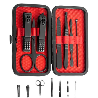 7-Piece Manicure and Grooming Set with Travel Case, Compact Nail Care Tools for Home and On-The-Go Sets
