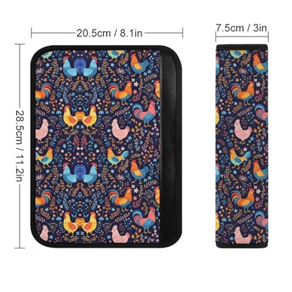 1 Pair Universal Soft and Comfortable Seat Belt Shoulder Pad for Adult Use, Stroller Pushchair High Chair, Chicken Floralpattern Neck Strap Covers, Anti-Slip Pad - color: Pattern 1204