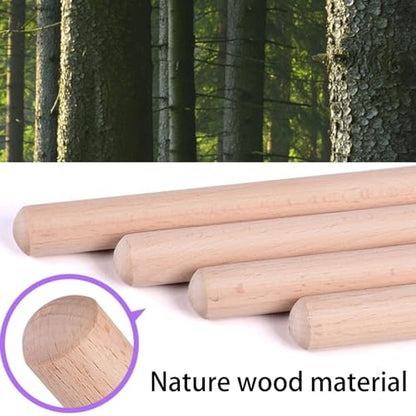 2PCS Yoga Rod Stick Set,Portable Pilates Bar Open Back Corrective Hump Round Wooden Stretching Tool with Buckle for Martial Artists Dancers Gymnasts - size: 35.4x0.8Inch