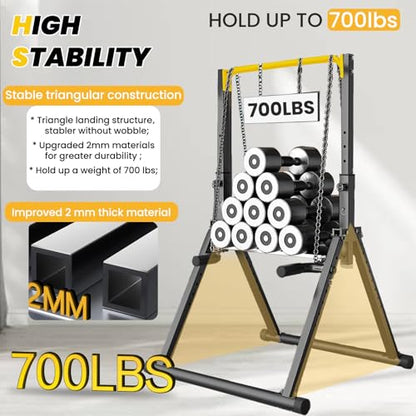 DOBESTS Power Tower Pull Up Bar Free Standing, Foldable Pull Up Station - color: Black Style 4-Yellow Bar