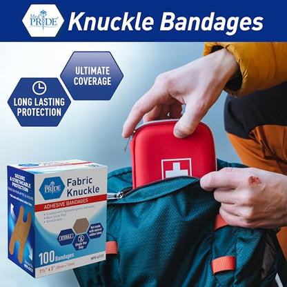 MED PRIDE Fabric Fingertip & Knuckle Bandages,Latex-Free,1.5x3 in,100-Count