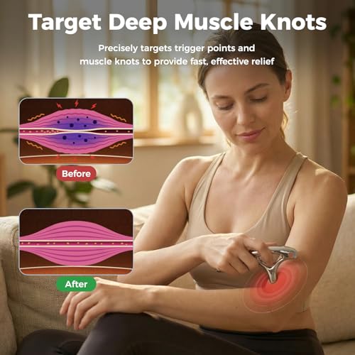 Ranarose Trigger Point Massage Tool for Deep Tissue, Muscle Pain Relief | 6 in 1 Metal Scraper Tool, Fascia Massage Tool for Body Pain & Myofascial Relief, Gua Sha, Thumb Saver & Acupressure Tool