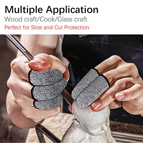 Finger Cots Cut Resistant Protector - Finger Covers for Cuts, Gloves Life Extender, Cut Resistant Finger Protectors for Kitchen, Work, Sculpture, Anti-Slip, Reusable (Gray, 12PK) - size: 12PK