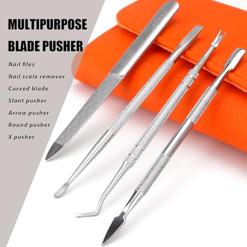 Nail Clippers Set for Thick Toenails and Fingernails, Heavy Duty Podiatrist Clippers for Ingrown Nails, Manicure Sets with Travel Leather Case, Gifts for Stocking Stuffers Men Women, 6PCS Orange - size: 6PCS