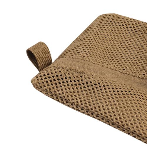 Tactical Mesh Pouch Insert, Modular Utility Admin Pockets Travel Organizer EDC Zipper Pouch 6X12,12X12 - color: TAN, size: 6"x12"