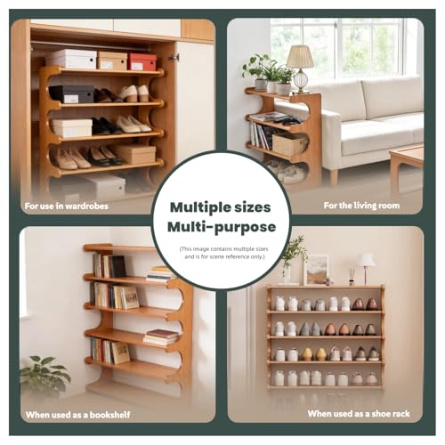 Shoe Rack,5 Tier Shoe Organizer Storage Shelf,Bamboo Narrow Shoe Closet,Small Space Shoe Rack,for Entryway Closet 26.77×7.48×25.98inch - size: 5 Tier-26.77" Wide