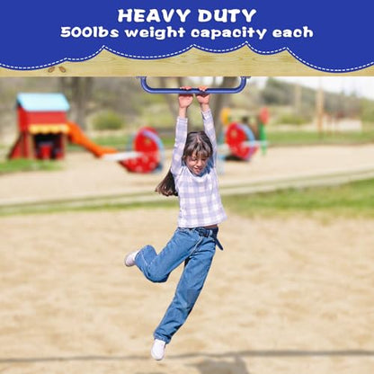 SELEWARE 30" Blue Metal Playground Handles Playset Grab Bars Ladder Handle | 500LB 2Pcs Heavy Duty Steel Kids Playground Handles for Indoor/Outdoor Ladder Handrail Swing Set Treehouse Rock Climbing Wall - color: E: 30"-2 Pcs-blue
