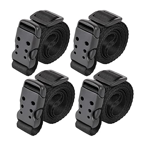 Ayaport Utility Straps with Buckle 40" Quick-Release Adjustable Nylon Straps Black 4 Pack - size: 0.75"x40"