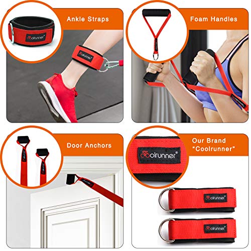 14 PCS Resistance Bands Set, Exercise Tubes, 20lbs to 40lbs Workout Bands | with Handles Protective Nylon Sleeves Door Anchor Ankle Strap, Elastic Exercise Bands for Men Women - up to 150lbs