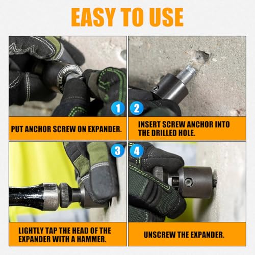 RANSOTO 868 Screw Anchor Expander Compatible with Greenlee 84299 Power Drill Part Caulking Anchor Size 1/4"-20 Hollow Wall Tool - size: 1/4"-20