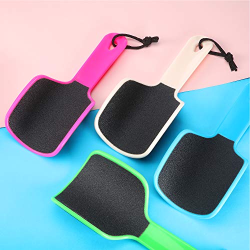 4 Pcs U Shaped Curved Foot File, Double Sided Callus Remover for Dead Skin | 4 Colors, Heel Wrap Fit, Coarse & Fine Grit, Removes Rough Skin, Pedicure Rasp