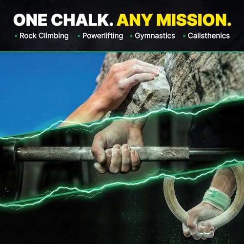 Climbing Chalk 200g, Pro Friction Gymnastics Chalk 100% Magnesium | Non-Toxic Grip for Lifting, Rock Climbing, Gym & Weights! Long Lasting & Skin Friendly | 100% Magnesium