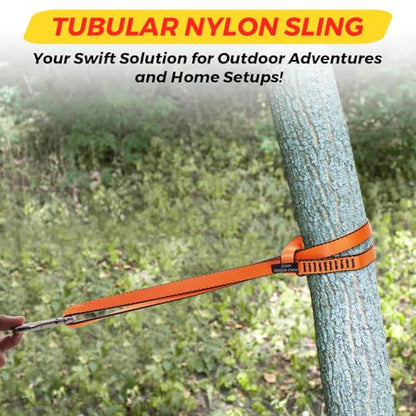 18MM Nylon Climbing Sling Runner 23KN CE2008/EN566 Strong Webbing Straps for Rock Climbing,Mountaineering, Rappelling, Swing, Yoga Hammock etc - color: Green, size: 60cm/ 24inch |Pack of 2