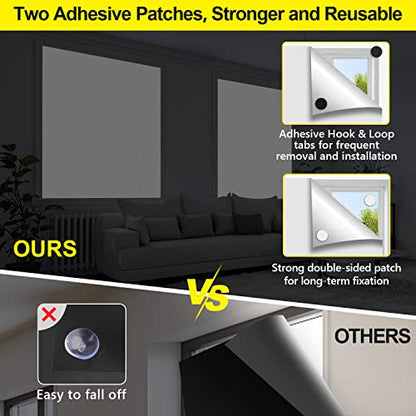 FADOTY 100% Blackout Curtains 2 Pack, 57"x 118" Black Out Window Cover | Blackout Window Film Shades Blinds, Cuttable, No Drill, Sun Heat Light Blocker for Bedroom, Nursery, Media Room, RV, White - color: White, size: 57"W x 118"H (Pack of 2)