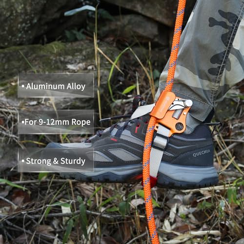 NewDoar Foot Ascender Riser Rock Climbing Mountaineering Equipment Climbing Device - color: Left Orange