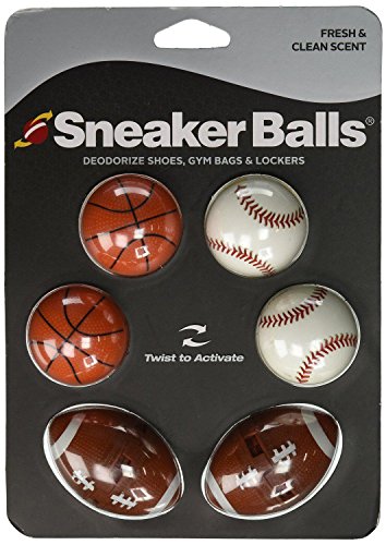 Sneaker Balls Odor-Fighting Shoe Fresheners, Eliminates Unpleasant Smells, Perfect For Sneakers, Gym Bags, Gear Bags, Drawers, Lockers, And More!, Sports, 6 Pack - color: Sports (Fresh & Clean), style: 6 Pack