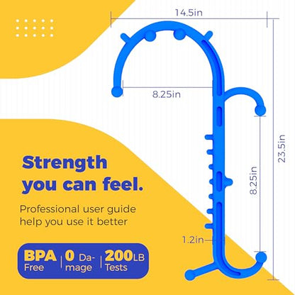 Deep Tissue Back & Neck Massager - Back Massager Stick for Pain Relief, Muscle Knot Remover, Trigger Point Massage Tool for Full Body, Shoulders, Legs - Pressure Point Massage Tool (Blue) - color: Sky Blue