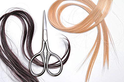 Small Precision Scissors, 3.5in Beauty Grooming Kit | Stainless Steel, Multi-Purpose Travel Tools for Facial Hair, Eyebrow, Eyelash, Beard, Moustache Trimming, with PU Sheath - color: Stainless Steel Color