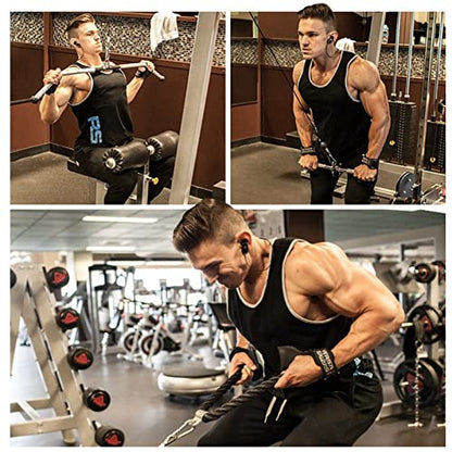 Mtgluk Cable Pulley System Upgraded DIY LAT and Lift Weight Pulley Machine Attachment Home Gym Forearm Wrist Roller for Triceps Pull Downs Biceps Curl Forearm Shoulder - color: Straight + Tricep