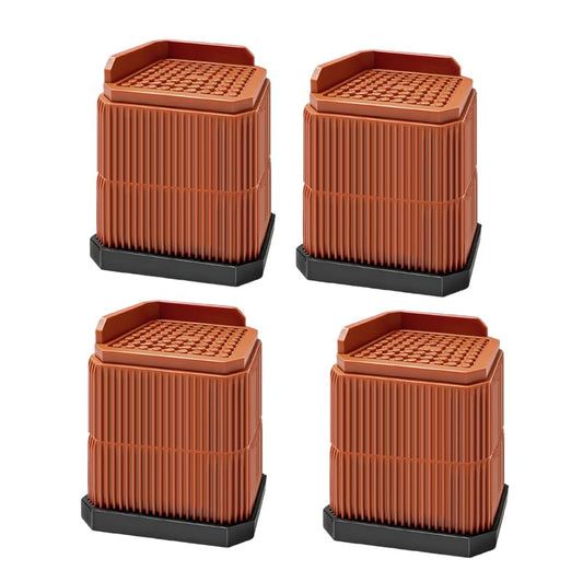 4 Pack Stackable Treadmill Incline Riser Blocks, Height Lift for Leveling & Uphill Training, Heavy Duty Support up to 4000 lbs, for Gym and Home Use - color: Brown, size: 2 layer(4nches)