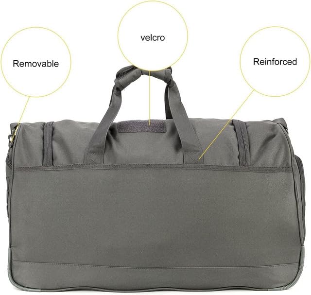 Gym Bag for Women & Men Tactical Duffle Military Weekender Travel Work Out Bags Lightweight Waterproof Sports Tote Shoe Pocket - color: Gray