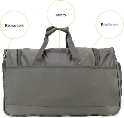 Gym Bag for Women & Men Tactical Duffle Military Weekender Travel Work Out Bags Lightweight Waterproof Sports Tote Shoe Pocket - color: Gray