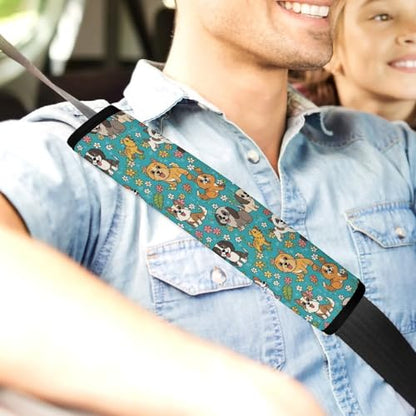 2 Pack Breathable Car Seat Straps Shoulder Pads for Adults and Children, All Vehicles, Floral Dog Gifts Harness Pads Strap, Pressure Relief - color: Pattern 137