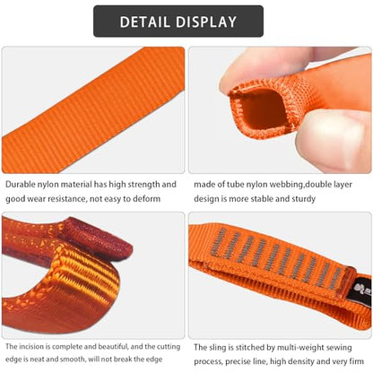 SEPEAK 25mm Nylon Tubular Webbing 1-Inch, 29kN/6520lbs, UIAA Certified Webbing Straps - color: Orange, size: 66cm / 26inch | Pack of 3