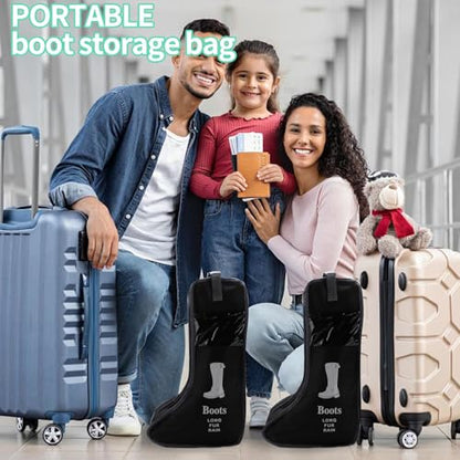 Portable 2 Pack Boots Storage,Tall Boots Storage/Protector Bag | Boots Cover (Black)