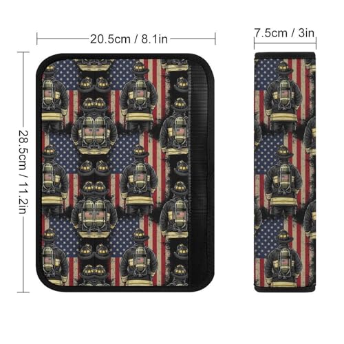 Universal Soft and Comfortable Firefighter American Flag Patriotic Seat Belt Shoulder Pad for Girls and Boys, Most Cars, 2 Pack Seat Belt Covers Cushion Shock Absorption - color: Pattern 1188