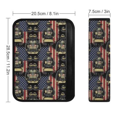 Universal Soft and Comfortable Firefighter American Flag Patriotic Seat Belt Shoulder Pad for Girls and Boys, Most Cars, 2 Pack Seat Belt Covers Cushion Shock Absorption - color: Pattern 1188