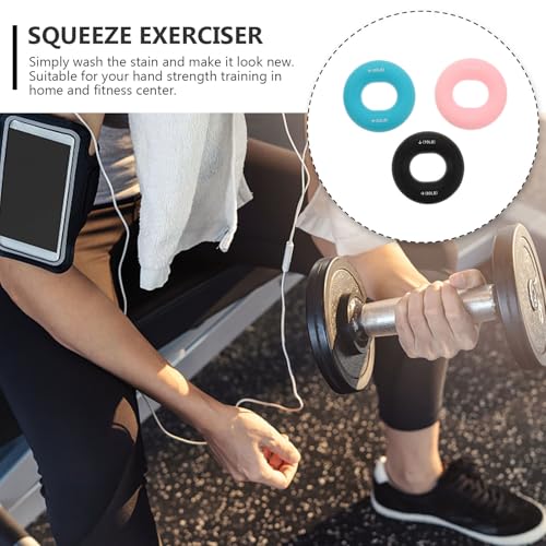 Kisangel 3pcs Hand Grip Strength Trainer Rings Set, Silicone Hand Exerciser 20-80lb Resistance Levels, Finger Rehabilitation and Strength Training Tool for Fitness, Therapy, and Climbing