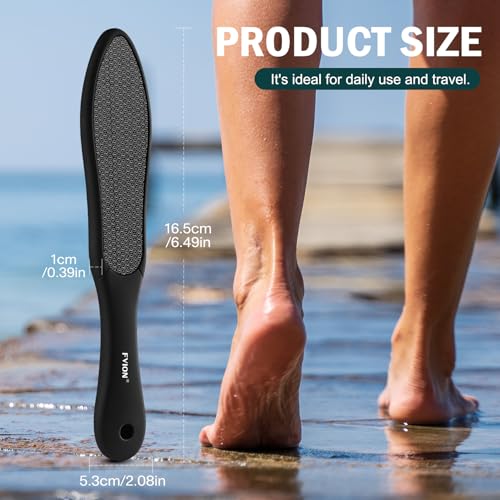 FVION Double-Sided Nano Glass Foot File for Callus Remover - Highly Effective Hard and Dead Skin Remover for Cracked Heels and Dry Skin (Black) - color: Black