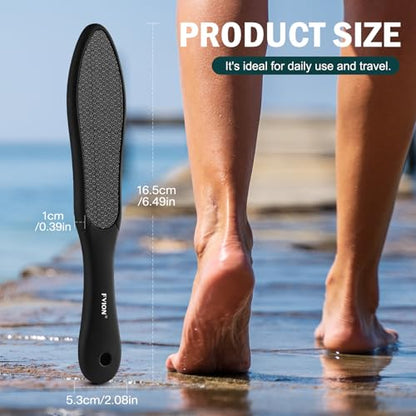 FVION Double-Sided Nano Glass Foot File for Callus Remover - Highly Effective Hard and Dead Skin Remover for Cracked Heels and Dry Skin (Black) - color: Black