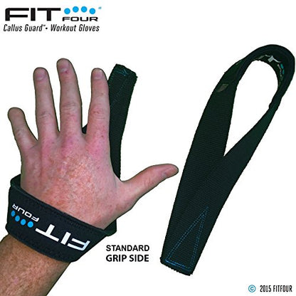 Black Lifting Strap with Wrist Support for Weightlifting | Silicone Grip | Reversible