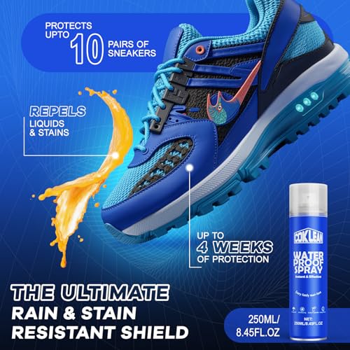 Shoe Protector Spray, Rain & Stain Waterproof Spray Nano Protectant for Sneaker, Nubuck, Canvas, Suede Shoes - color: 250ml-1pc Blue
