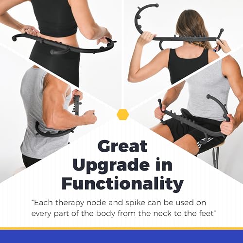 Deep Tissue Back & Neck Massager for Body Muscle Pain Relief | Trigger Point Massage Tool for Full Body, Shoulders, Legs, Muscle Knot Remover, for Self-Massage, Pressure Point Massage Tool-Black - color: Elegant Black