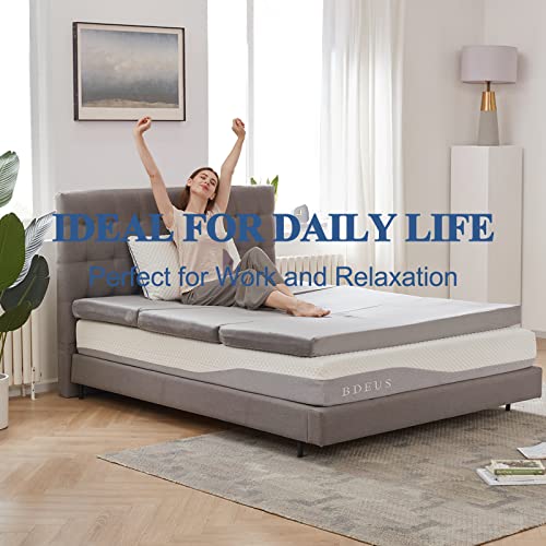 SINWEEK 3.8" Cot Memory Foam Folding Topper with Storage Bag - Foldable Trifold Floor Mat Topper, CertiPUR-US Certified Guest Sleeping Pad, Machine Washable Cover - size: C (31 x 75 Inch), style: Slow Rebound Memory Foam