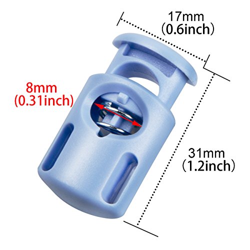 DYZD Plastic Cord Locks End Spring Stop Toggle Stoppers Multi-Colour (10PCS, PowderBlue) - color: Powderblue