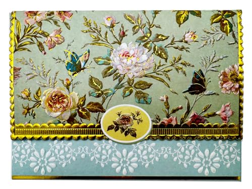 Poster Foundry Set of 3 - Garden Butterfly Boxed Note Cards by Carol Wilson. 10 embossed 4x5 Die-Cut Notecards and Matching Envelopes in Decorative Gift Box with Magnetic Flap. NCP2363 - color: Nature - Butterflies in Garden, style: 3 gift box sets / 30 c