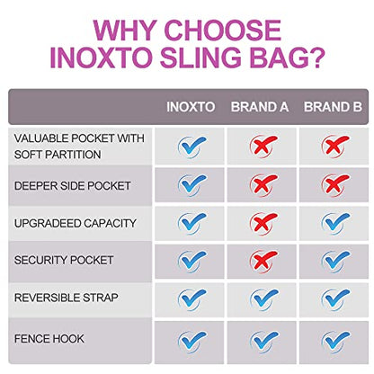 INOXTO Sling Bag, Multipurpose Crossbody Shoulder Bag for Men and Women - color: Purple