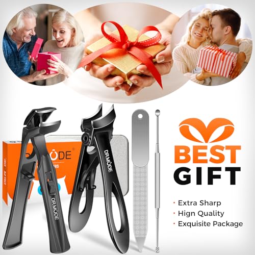 Toenail Clippers for Seniors Thick Toenails, Slanted Large Nail Clippers for Men Thick Ingrown Nails with Wide Opening, Heavy Duty Angled Head Nail Clipper Cutter with Catcher -Black - style: Slanted Wide Opening & Angled Head