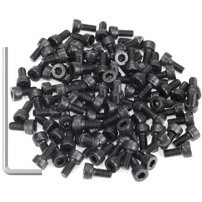 105 Pieces M4 x 8mm Socket Head Cap Screws, Thread Pitch 0.7mm, Sutemribor M4 Black Screws, 12.9 Grade Alloy Steel, Black Oxide Finish, Fully Threaded - size: M4 x 8mm, style: Socket Head